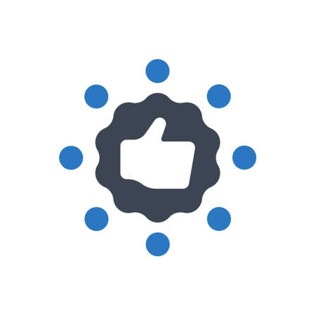 Thumb up badge iconのイラスト素材