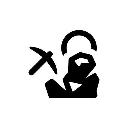 Cryptocurrency mining iconのイラスト素材