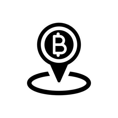 Bitcoin accept location iconのイラスト素材