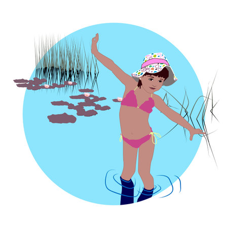 Child in a hatのイラスト素材