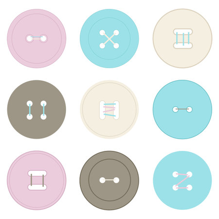 Illustration of colorful buttons for clothのイラスト素材
