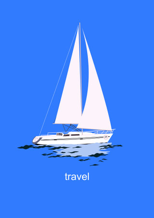 Card with ship vectorのイラスト素材