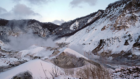 Winter in Hokkaido, Japanの写真素材