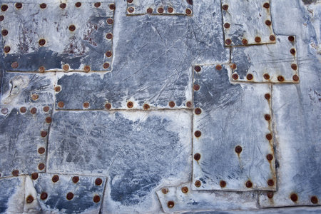 Old Metal Texture with Rivets の写真素材