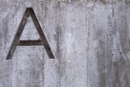 Letter A over concrete wall. Textured background.の写真素材