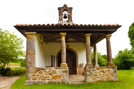 Old Small Country Church in Northern Spain, Asturias.の写真素材