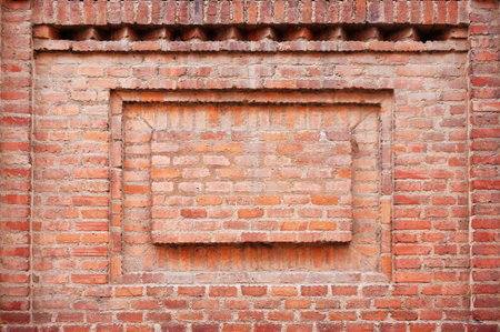 Frame in brick wall for background or Textureの写真素材