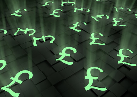 Glowing pound symbolsの写真素材