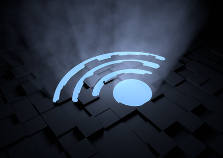 Glowing wireless symbolの写真素材