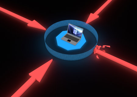 render of an abstract firewallの写真素材