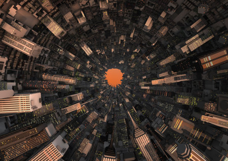 render of a huge city tunnelの写真素材