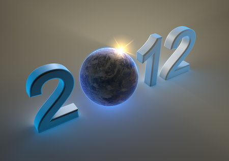 render of the date 2012 and our planet as the 0の写真素材
