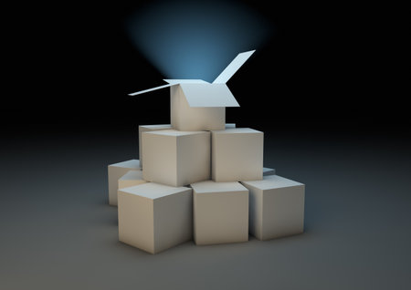 render of a group of boxes