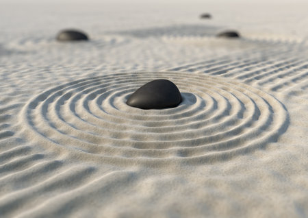 A close-up of a japanese zen garden