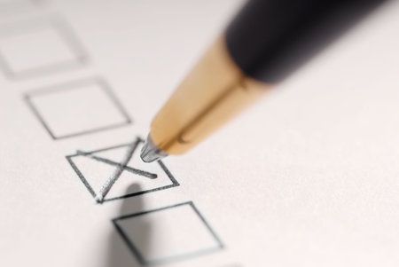 Pencil macro: To mark with a cross.の写真素材