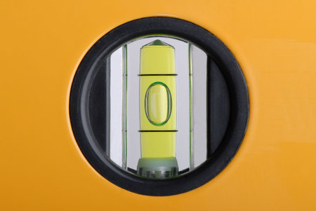 Macro detail of a spirit-level  with air bubble.の写真素材