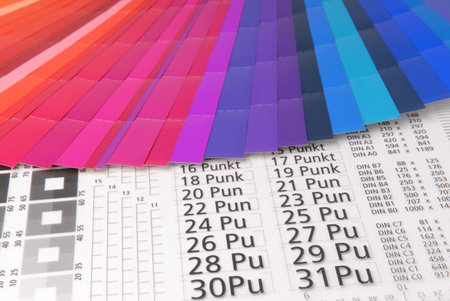Typometer with color samples.の写真素材 [40003441287] - イメージマート