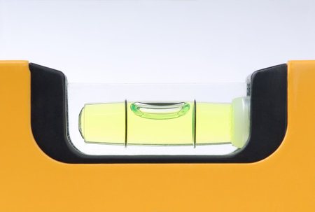 Macro detail of a spirit-level  with air bubble.の写真素材