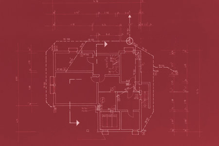 Red blueprint of my own  - beautiful background image.の写真素材