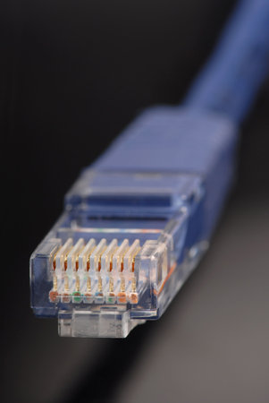 Macro detail of an ethernetconnector.