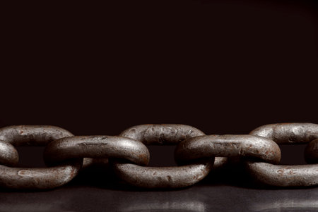 Old weathered industrial steel chain