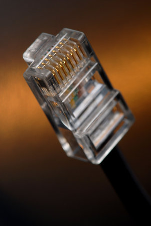 Macro detail of an ethernetconnector.