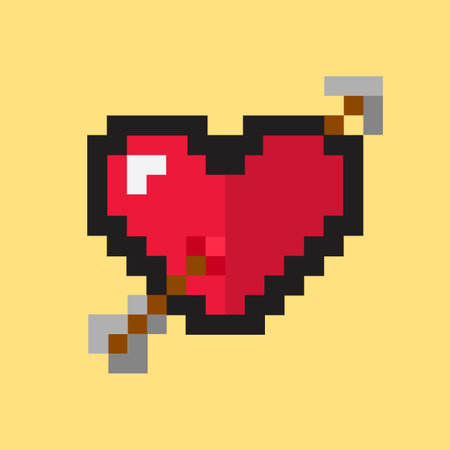 Pixel style heart vectorのイラスト素材