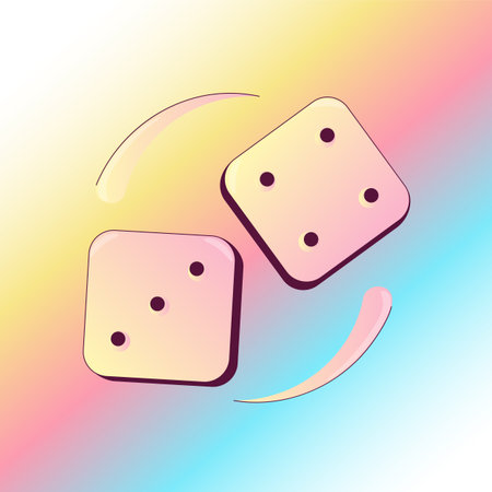 Dropping Dices with three and four numbersのイラスト素材