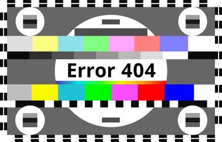 Error 404 Background Abstract TV Test Card, Test Pattern or Start-up Closedown test. Original...