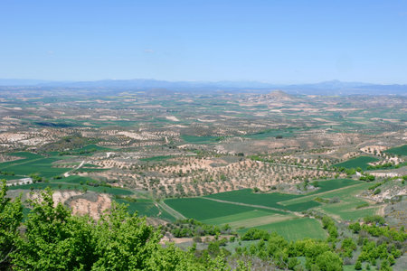 View from lookout point Balcon de La Alcarria in Trijueque village, Guadalajaraの写真素材