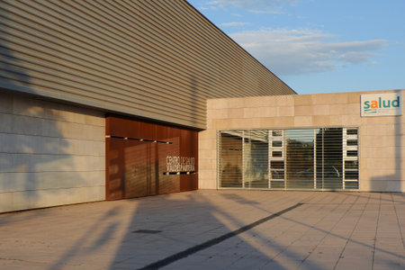 Zaragoza, Spain - May 8, 2020: entrance to the Public healthcare center in Valdespartera district, one of the vaccination points in the cityのeditorial素材