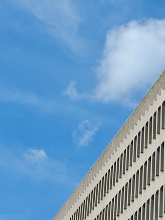 Lined urban background in the central district Madrid, Spain. Minimal lines of the buildings cornerの写真素材