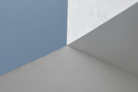 Lined corners with shadows. Faded abstract lines.の写真素材