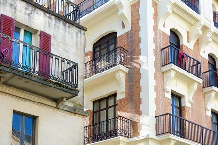 French classical facades and architecture in Biarritz, France.の写真素材