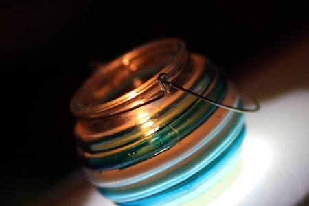 hidden candle in glassの写真素材