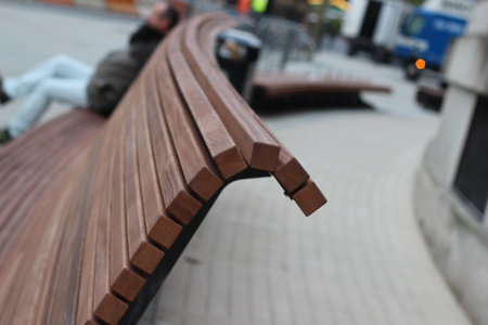Out door Seat in a shopping areaの写真素材