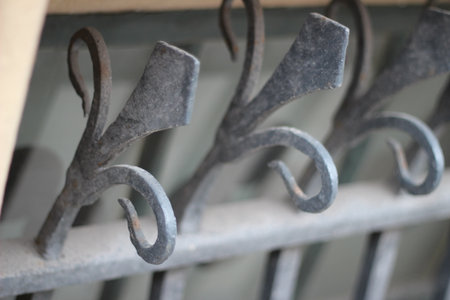 Metal detail of fenceの写真素材