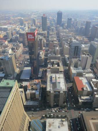View of the Carlton Centre, 50th Floor, Top of Africa in Johannesburg, South Africa  View of the cityのeditorial素材