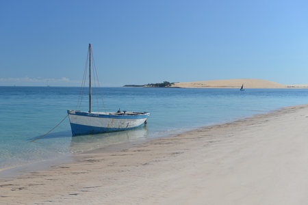 Boat on the shores of Bazaruto Island, Mozambique