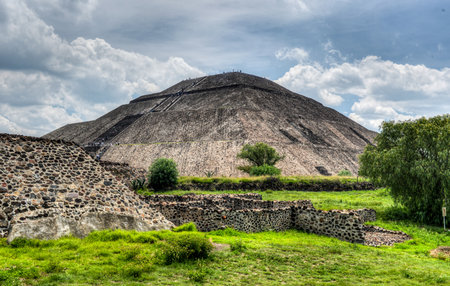 The Pyramid of the Sun of Teotihuacan  One of the largest buildings in Teotihuacan and one of the largest in Mesoamerica の写真素材