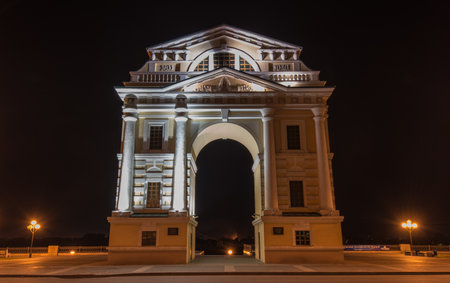 Moscow Triumphal Gate  Triumphal Arch in the city of Irkutsk, Siberia, Russia  Completed in 1813  dismantled in 1925  Recreated in 2011 の写真素材