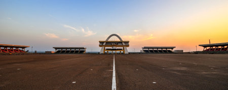 The Independence Arch in Accra, Ghana, is part of the Independence Square which contains monuments to Ghanaのeditorial素材