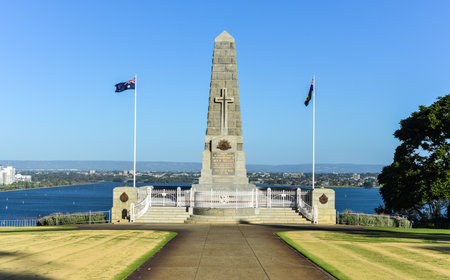 Cenotaph of the Kings Park War Memorial in Perth, Australia during daytime のeditorial素材