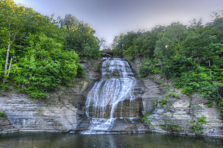 She-Qua-Ga Falls, Finger Lakes, New York. Also known as Montour Falls. She-Qua-Ga Falls (Shequaga...