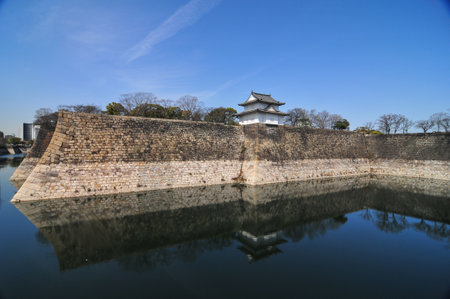 Osaka Castle - Osaka, Japan. One of Japan's most famous castles.のeditorial素材