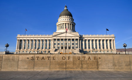 State Capitol Building in Salt Lake City, Utah. The building houses the chambers of the Utah State Legislature, the offices of the Governor and Lieutenant Governor of Utah.の写真素材