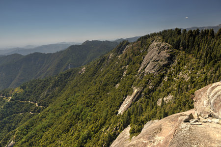 Moro Rock and Trail, Sequoia National Park, California.の写真素材