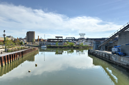 The Gowanus Canal, also known as the Gowanus Creek Canal, is a canal in the New York City borough of Brooklyn, geographically on the westernmost portion of Long Island.のeditorial素材