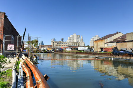 The Gowanus Canal, also known as the Gowanus Creek Canal, is a canal in the New York City borough of Brooklyn, geographically on the westernmost portion of Long Island.のeditorial素材