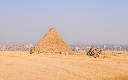 Egyptian Pyramids of the Giza Plateau in Cairo.の写真素材